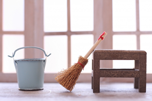 家の掃除・選択、片づけ（４４％）