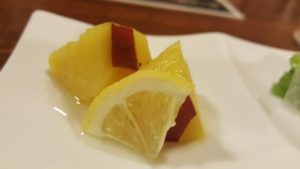 トマト煮に合う副菜の献立：サツマイモのレモン煮