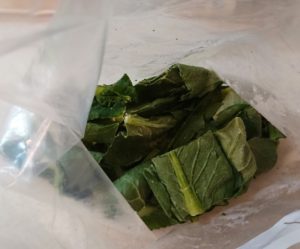 冷凍した小松菜：保管期限２週間