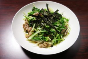 青じそドレッシングに合うサラダ：水菜と大根のサラダ