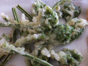 夏のオススメ山菜の天ぷら：こごみの天ぷら