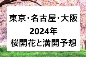 2024年の東京・名古屋・大阪の桜開花予想！桜の満開日⇒関東・関西の予報