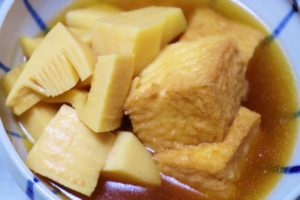 タケノコ煮物のアレンジ；人気レシピの具材「厚揚げ」